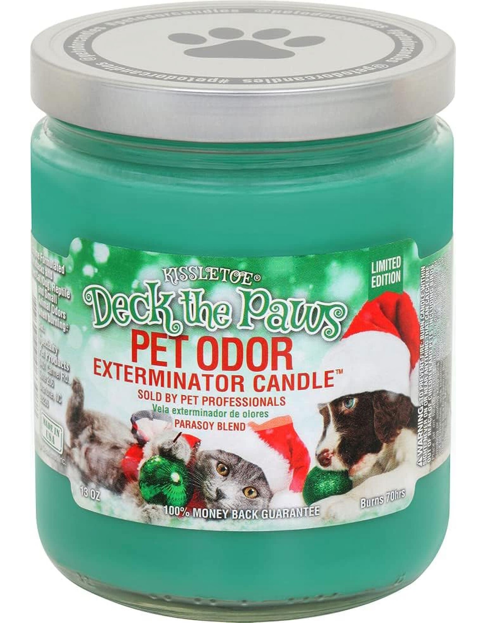 Pet Odor Candles Pet Odor Exterminator "Deck the Paws" Limited Edition Deck the Paws, 13oz jar candle