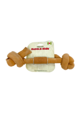 HuggleHounds Huggle-Hide® Natural Leather Knotted Bone Dog