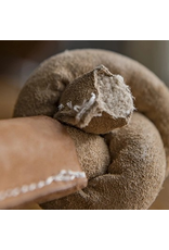 HuggleHounds Huggle-Hide® Natural Leather Knotted Bone Dog