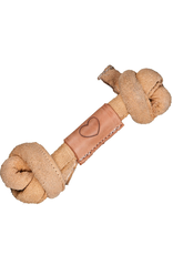HuggleHounds Huggle-Hide® Natural Leather Knotted Bone Dog
