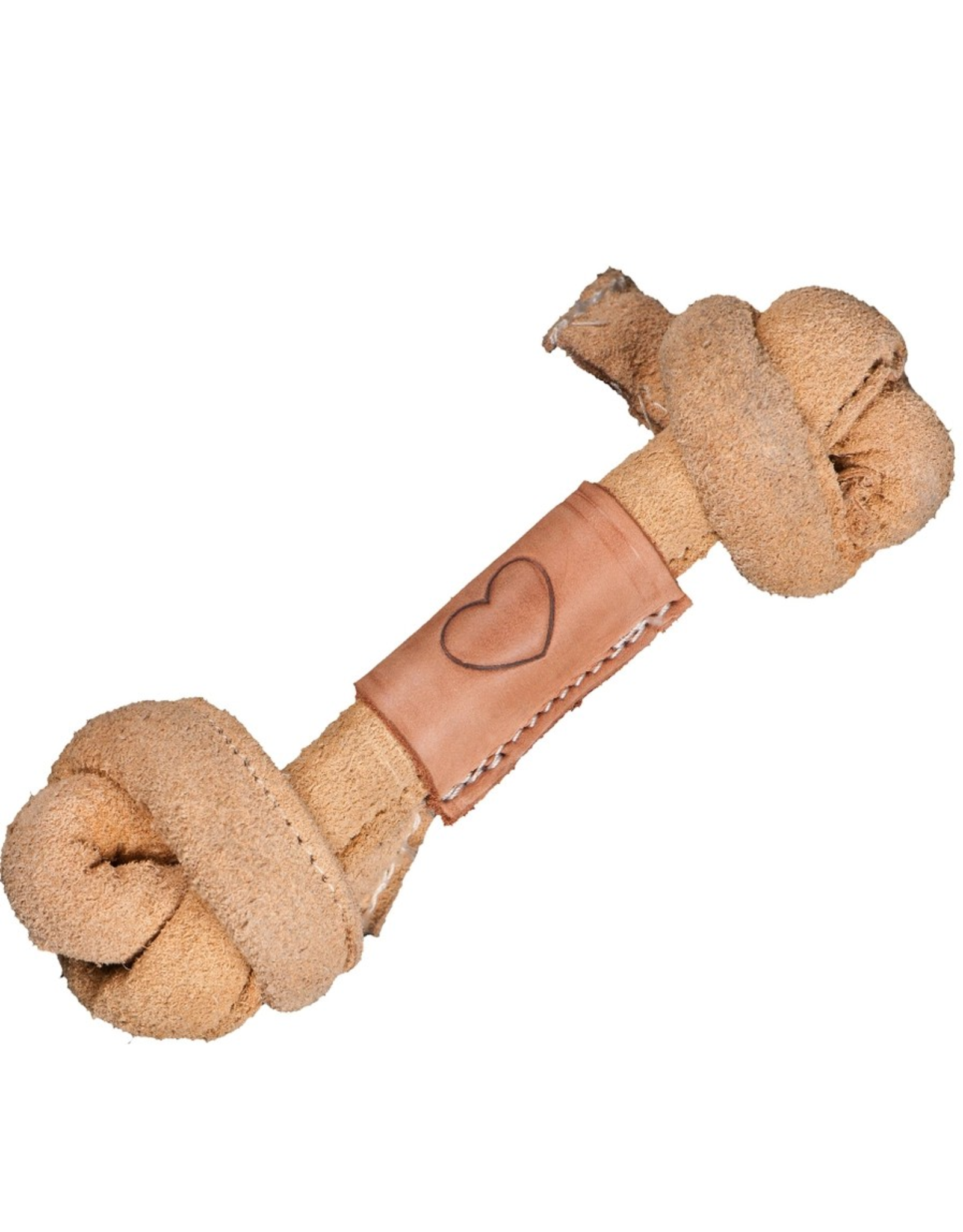 HuggleHounds Huggle-Hide® Natural Leather Knotted Bone Dog