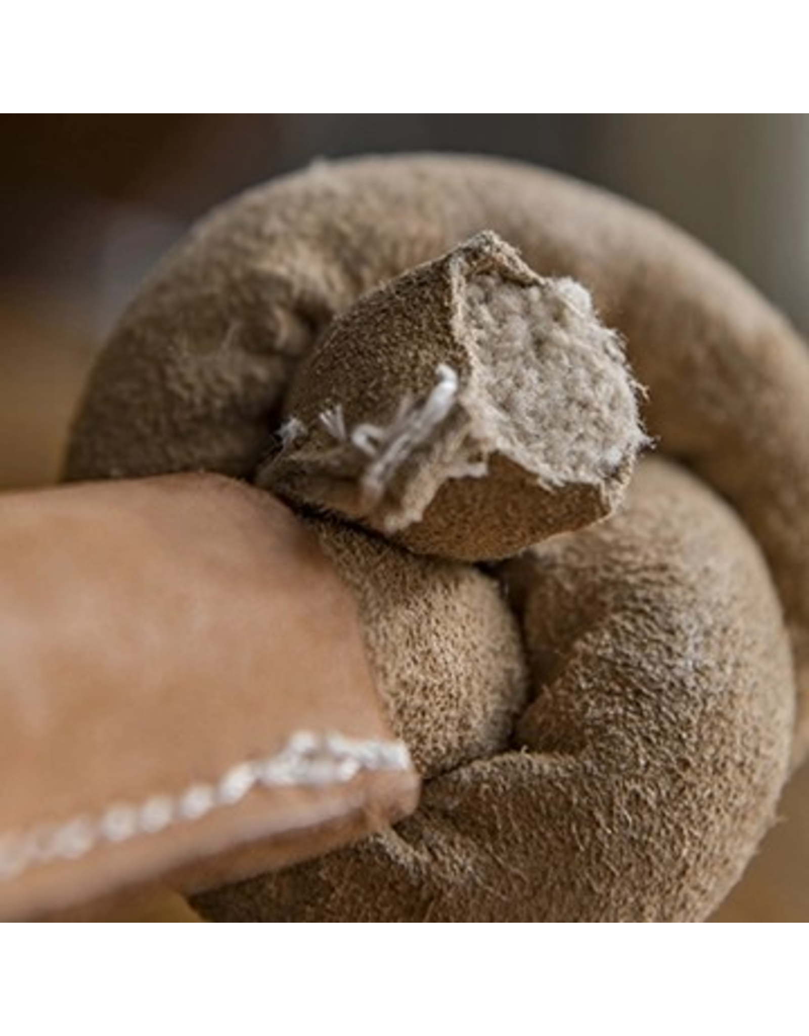 HuggleHounds Huggle-Hide® Natural Leather Knotted Bone Dog