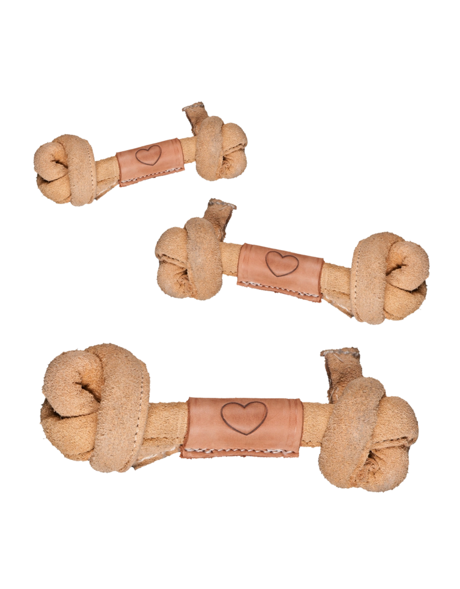 HuggleHounds Huggle-Hide® Natural Leather Knotted Bone Dog