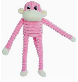 Pet Pallete Zippypaws Spencer Crinkle Monkey Pink Small