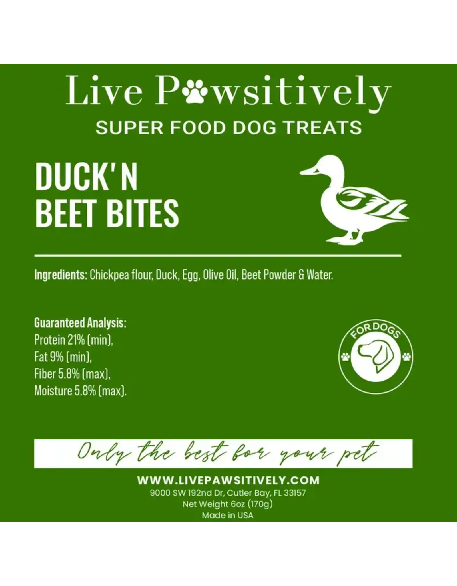 Live Pawsitive Duck ‘N’ Beet Bites 6oz (Superfoods for Dogs)