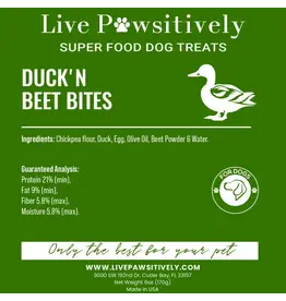 Live Pawsitive Duck ‘N’ Beet Bites 6oz (Superfoods for Dogs)