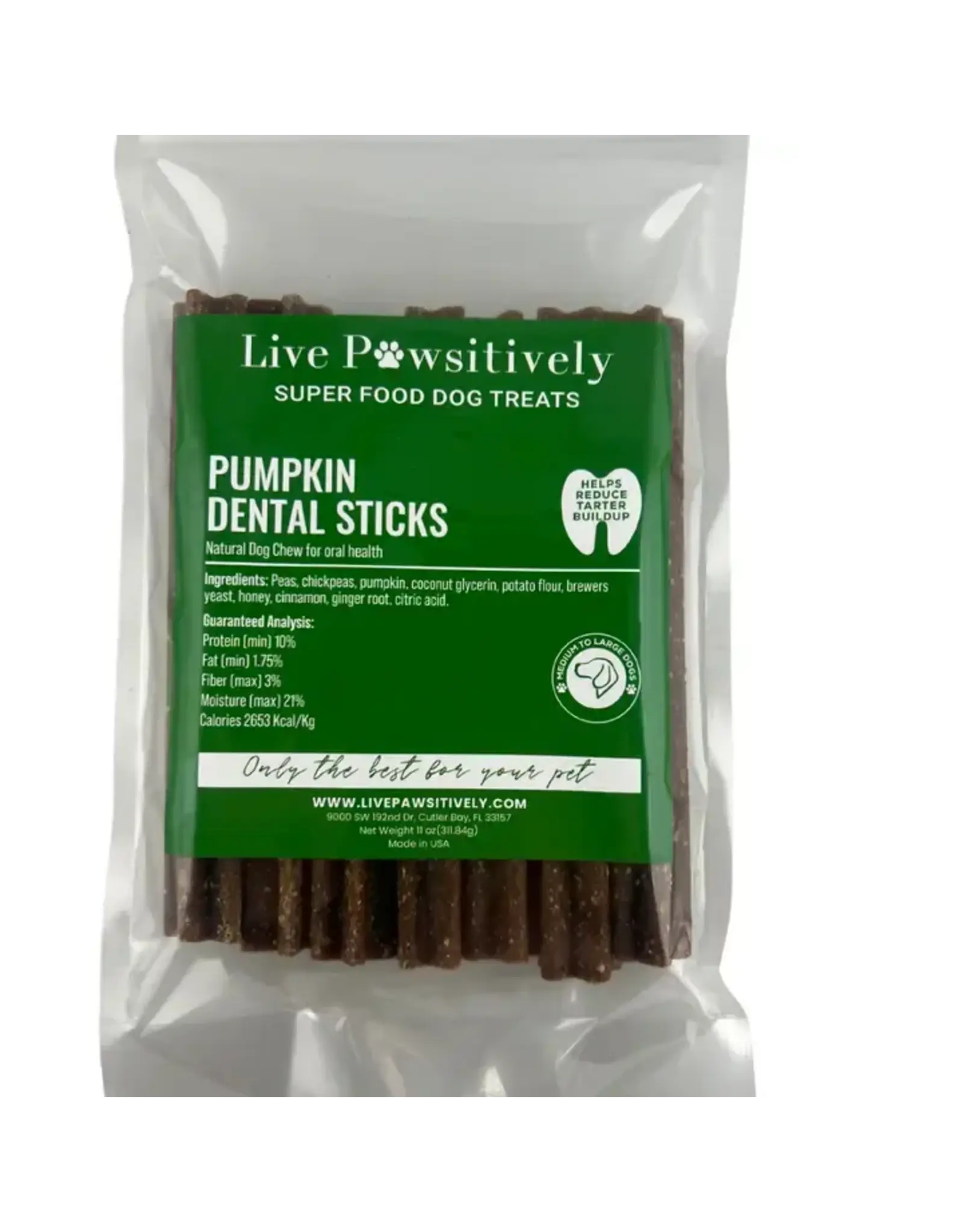 Live Pawsitive Pumpkin Dental Sticks
