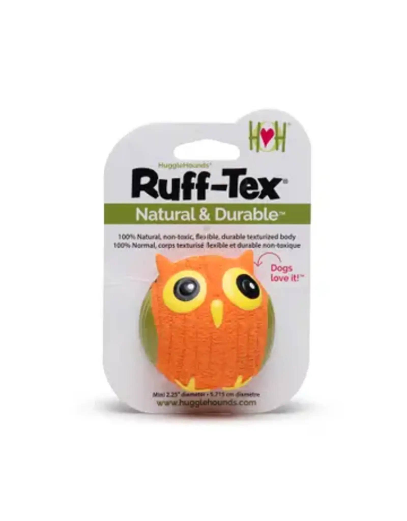 HuggleHounds Poppy Owl Ruff-Tex® Ball, Small