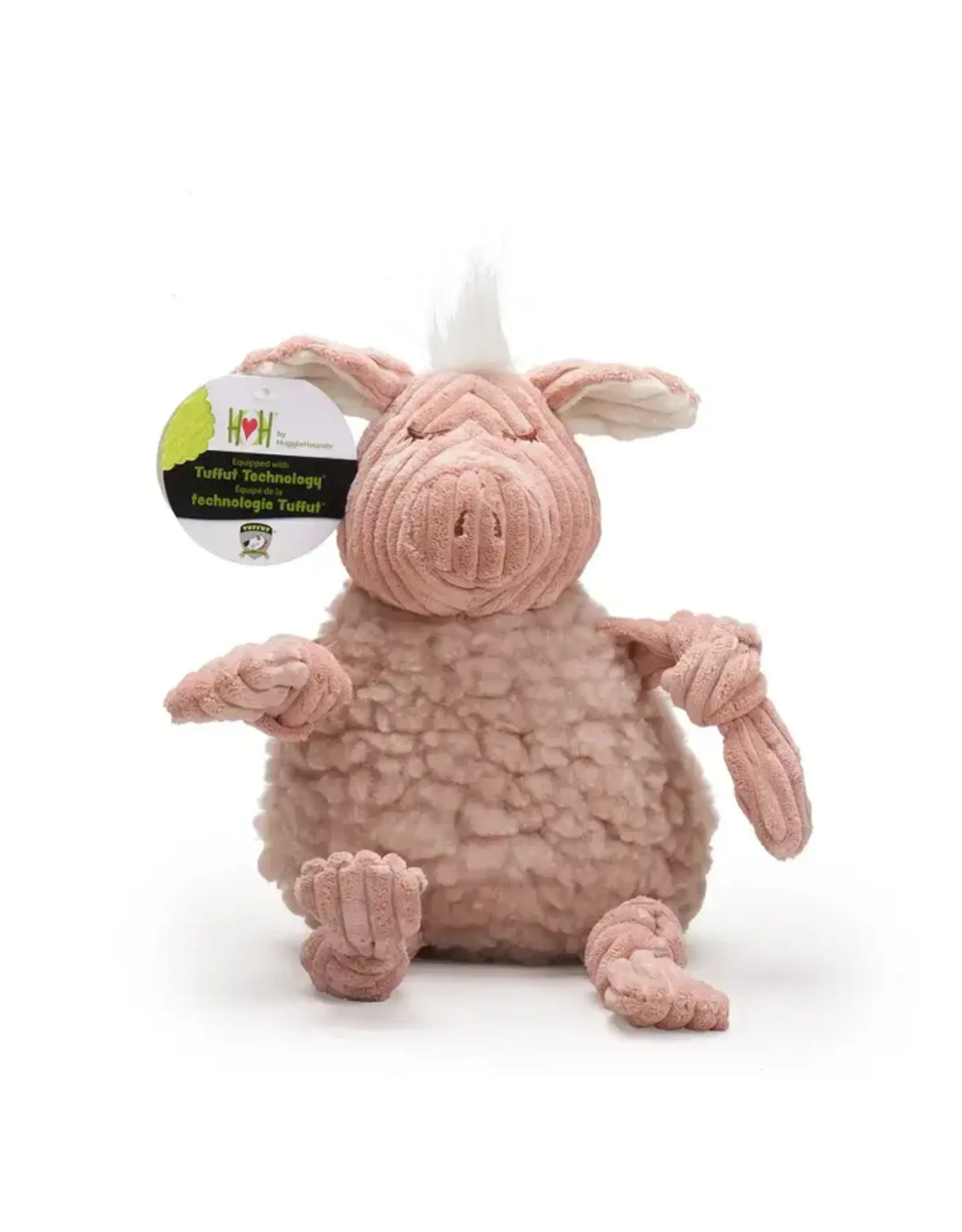 HuggleHounds Penelope Pig Hugglefleece® Flufferknottie™ Plush Dog Toy