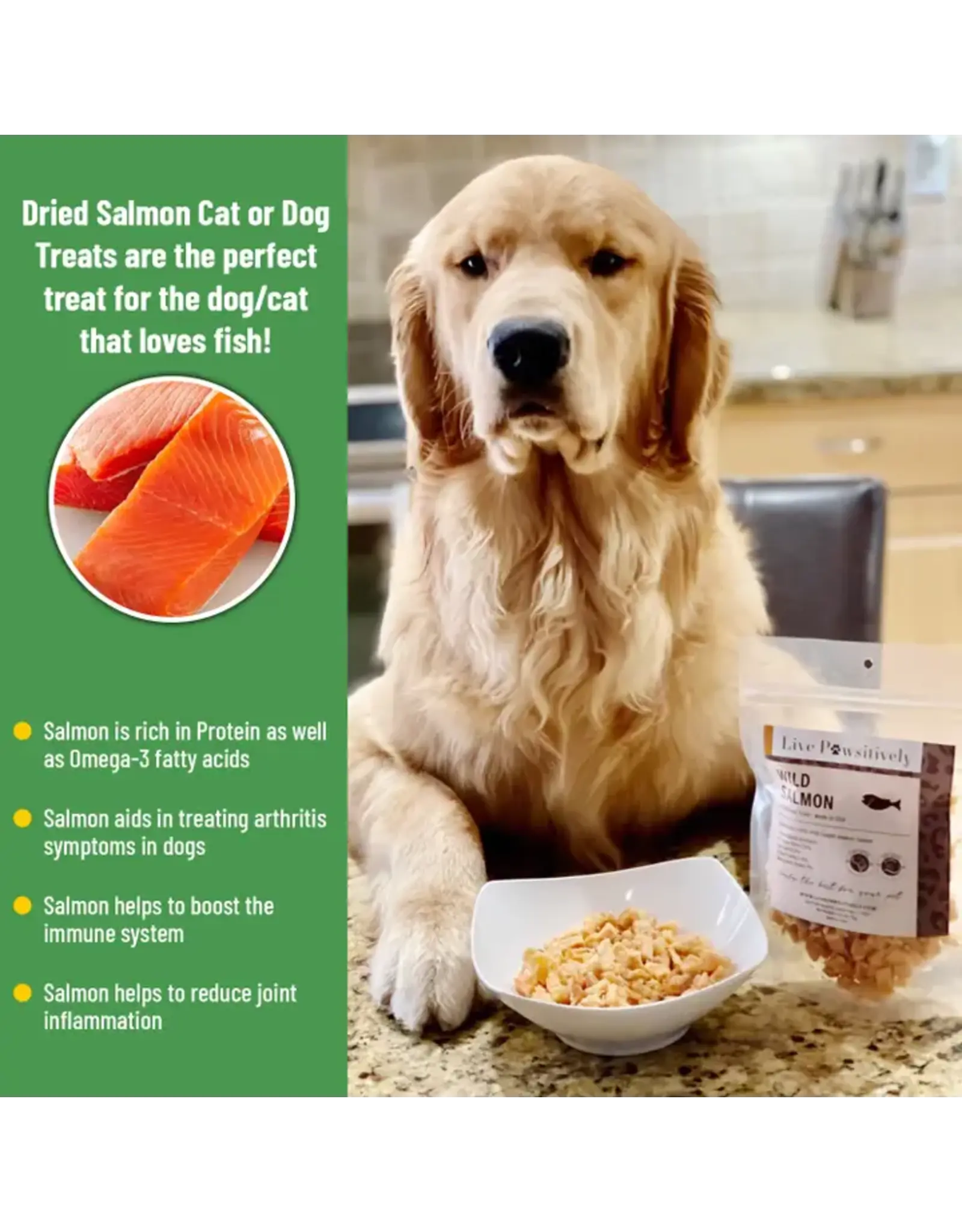 Live Pawsitive Wild Salmon ,  Dried treat for Dogs