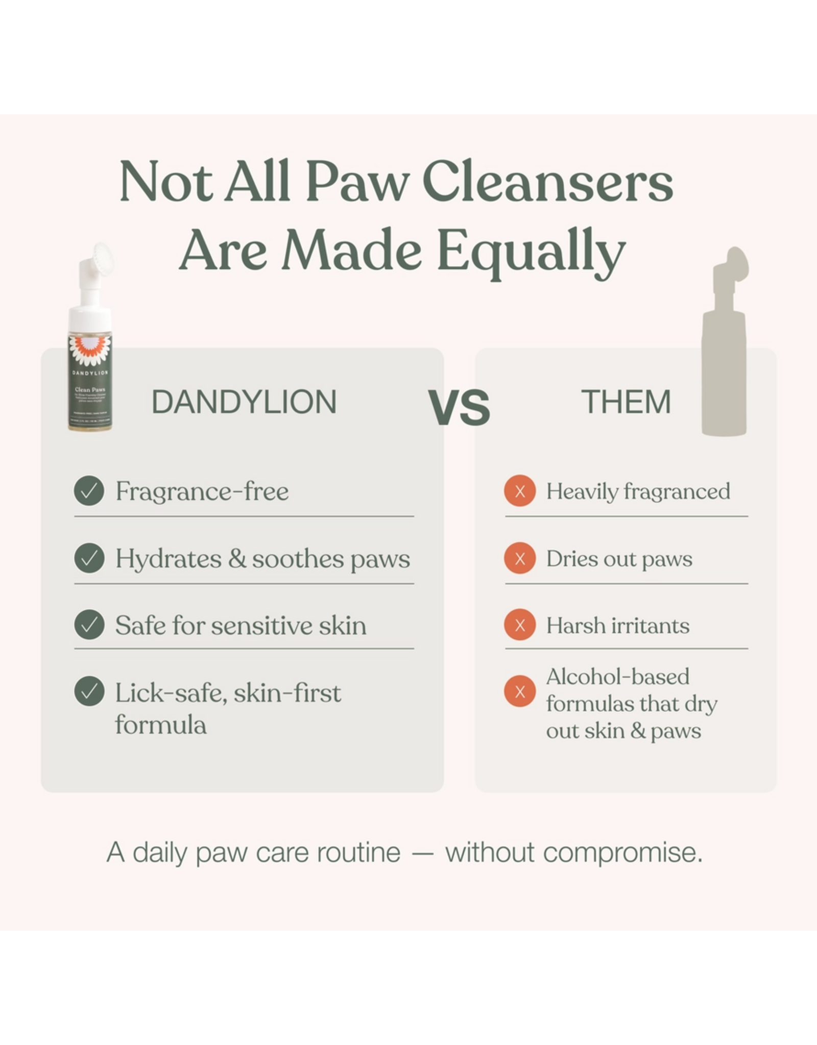 Dandylion Clean Paws No-Rinse Foaming Cleanser - 5 fl oz