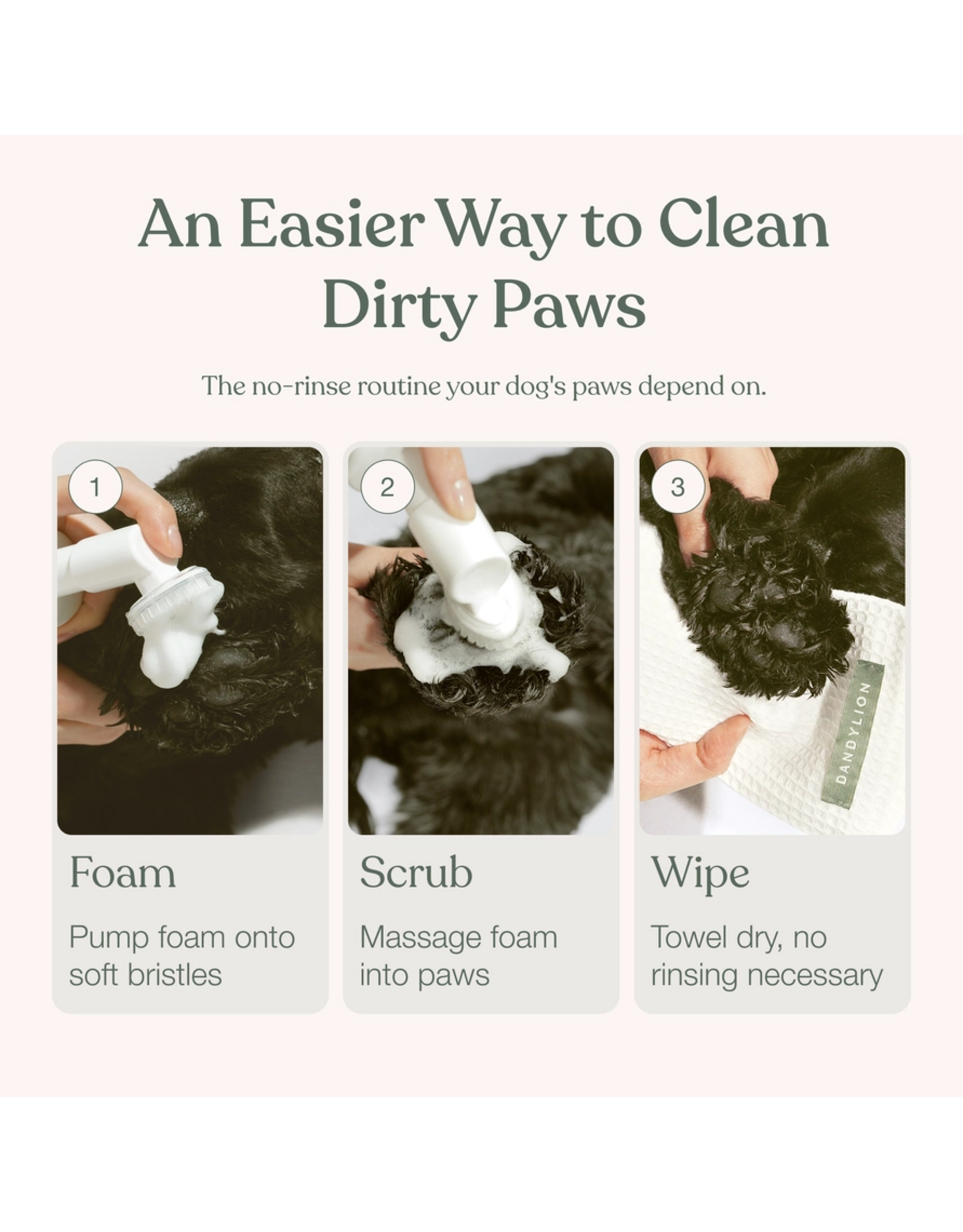 Dandylion Clean Paws No-Rinse Foaming Cleanser - 5 fl oz