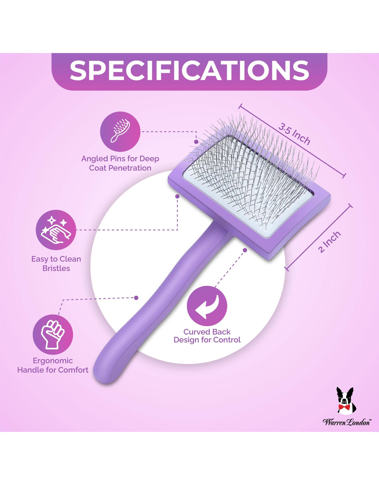 Warren London Dog Products Warren London Precision Pro Slicker Brush