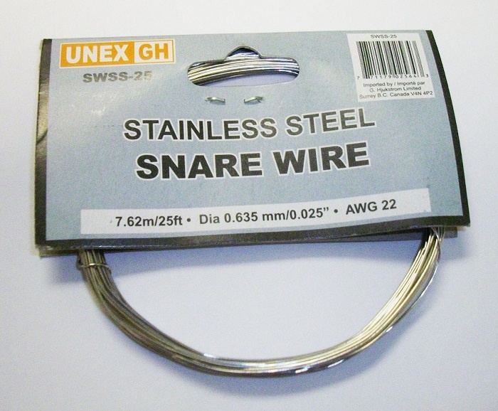 UNEX Snare Wire - Stainless Steel - 25' roll - 0.025"