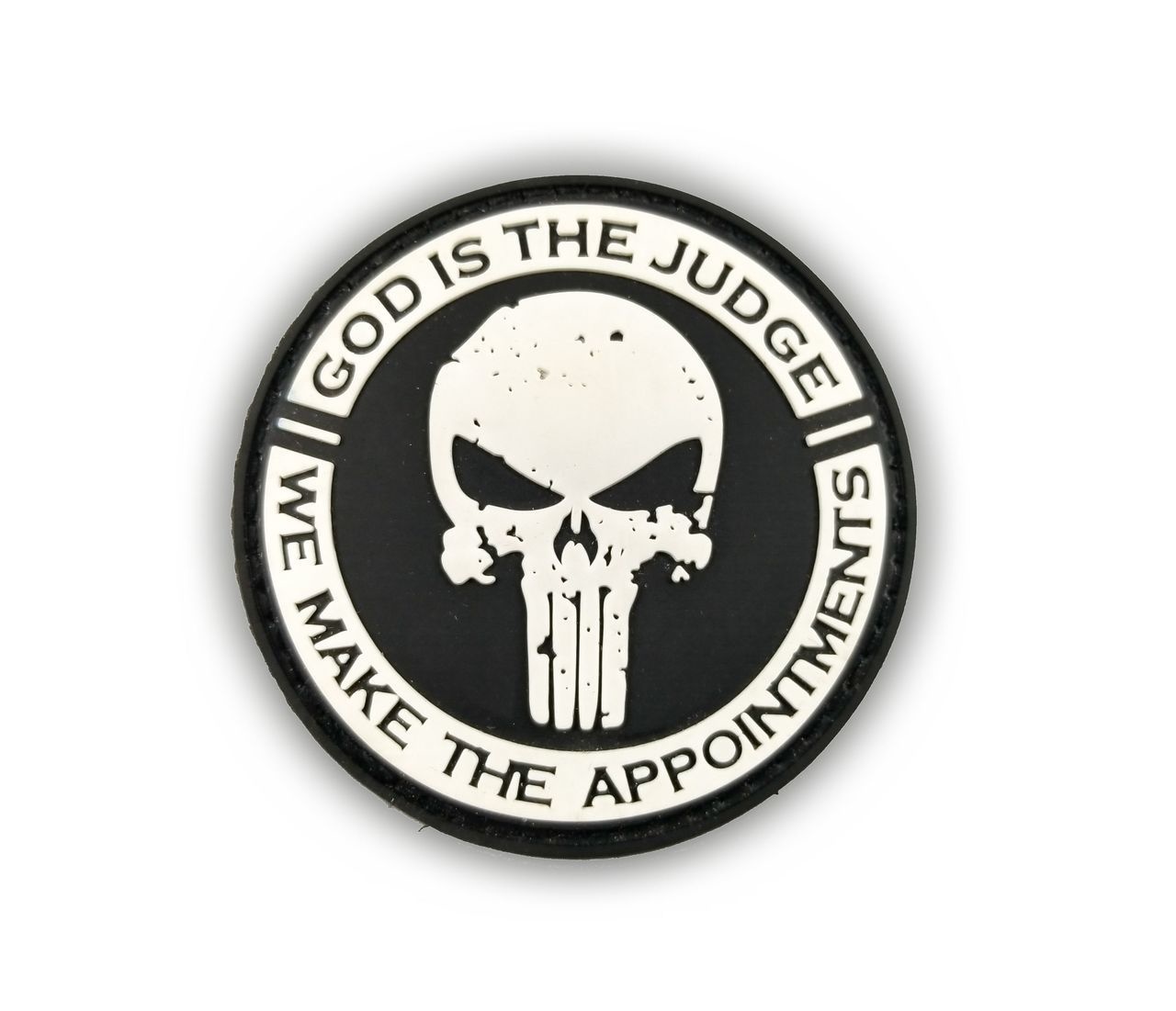 Tactical Innovations Canada PVC Patch - God is the Judge - Black/White