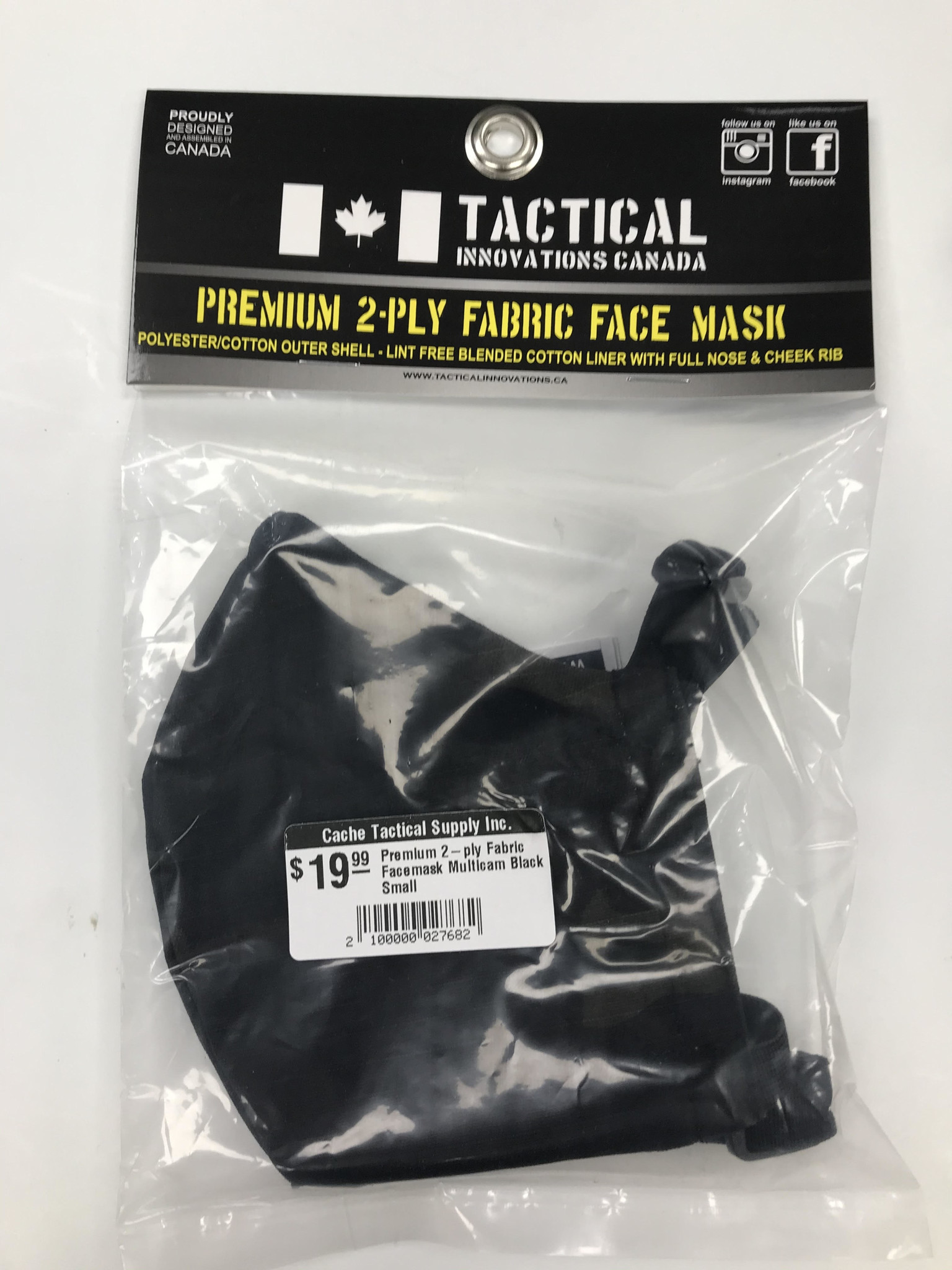 Tactical Innovations Canada Premium 2-ply Fabric Facemask Small