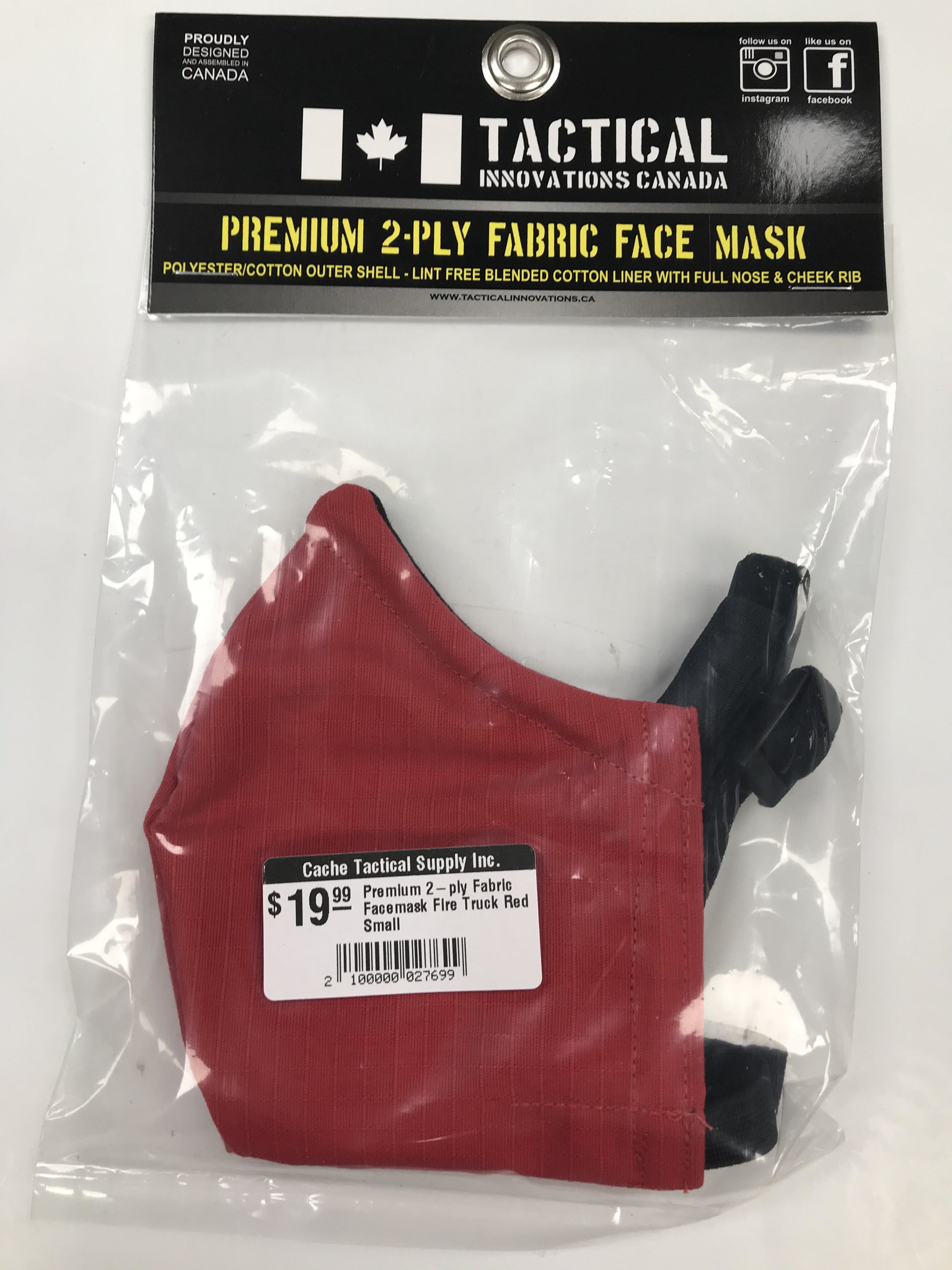 Tactical Innovations Canada Premium 2-ply Fabric Facemask Small