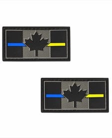 PVC Patch - Canadian Thin Blue/Yellow Line 1x2