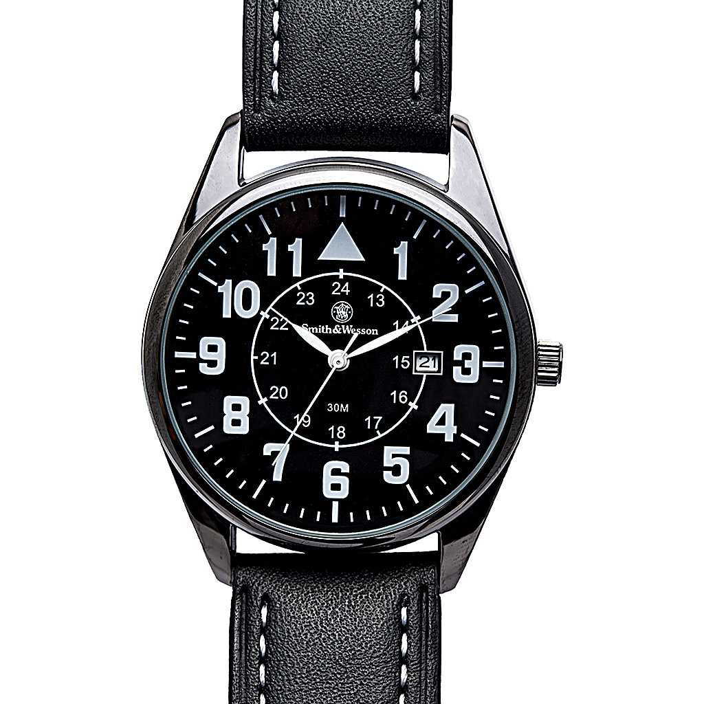 Smith & Wesson Civilian Watch with Leather Strap