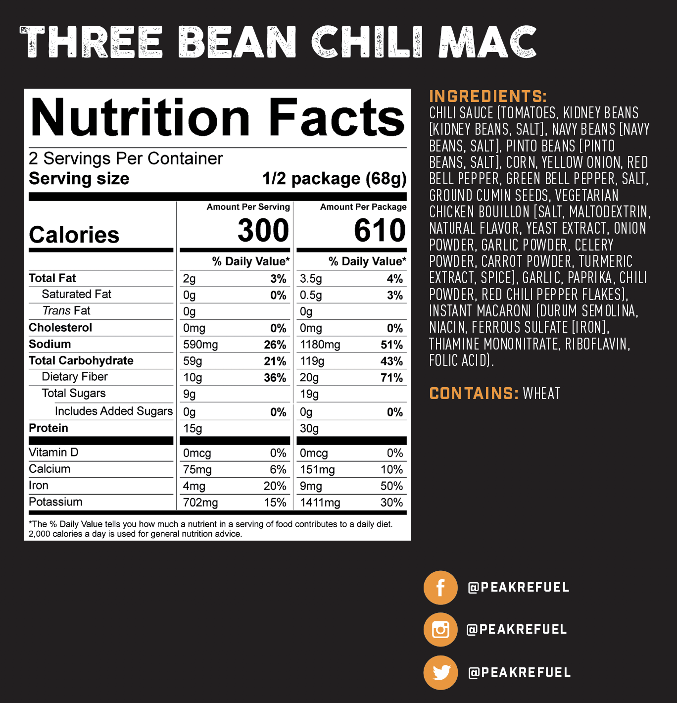 Peak Refuel Three Bean Chili Mac