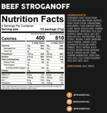 Peak Refuel Beef Stroganoff Meal