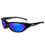Wiley X AirRage Shooting Glasses with Polarized Blue Mirror Lens and Gloss Black Frame