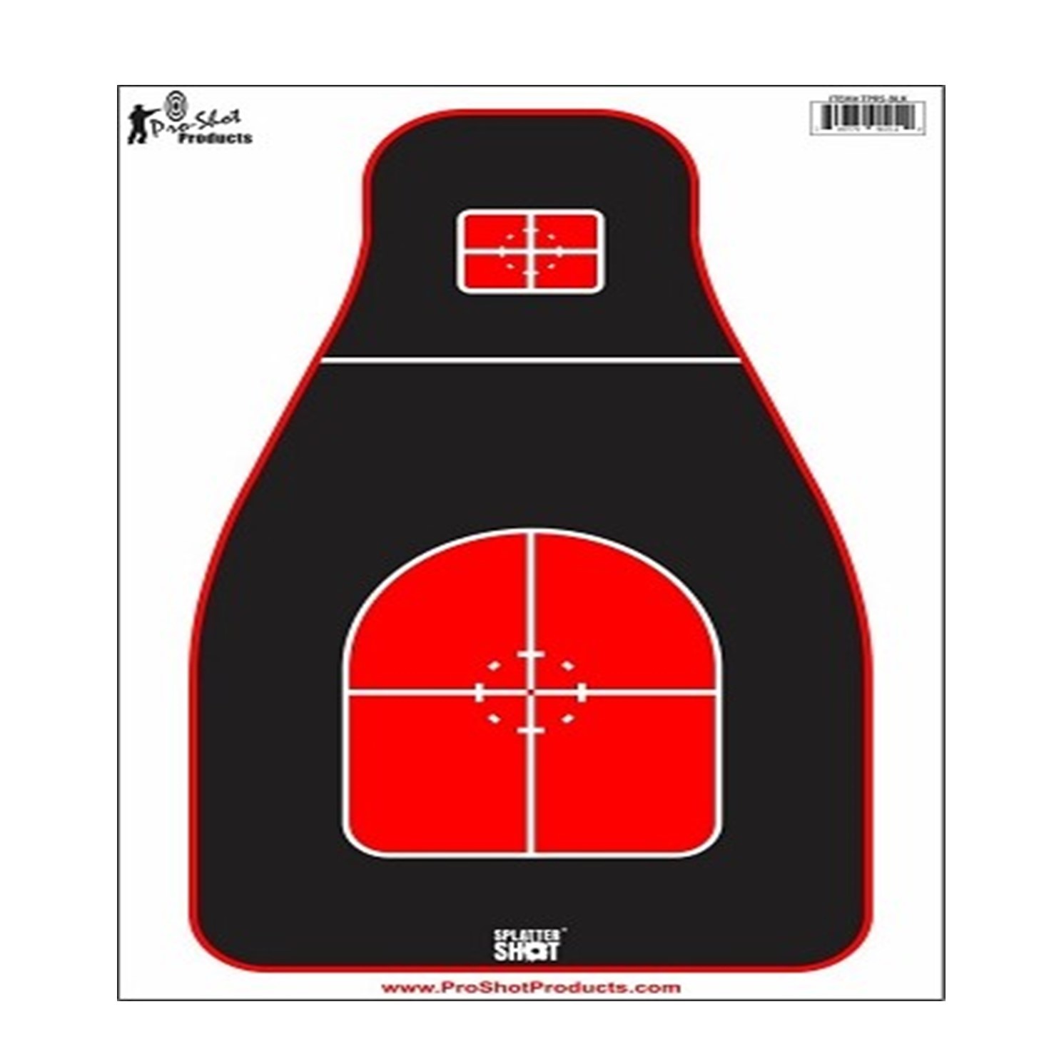 Pro-Shot 12" X 18" SplatterShot  Tactical Precision Target - Red and Black - 8 Pack