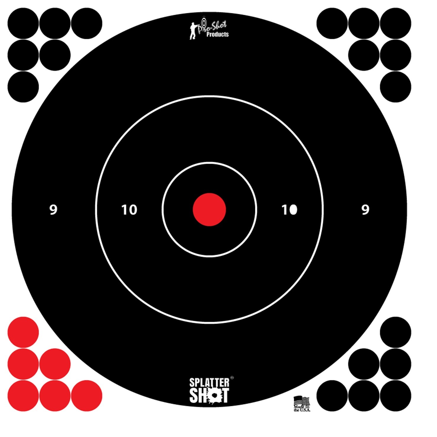 Pro-Shot 12" SplatterShot  White Bullseye Target - 5 Pack