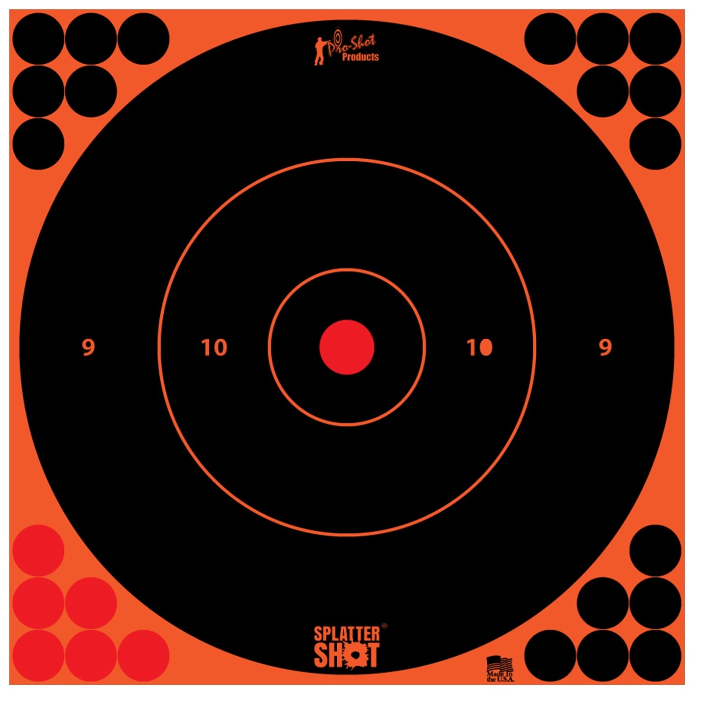 Pro-Shot 12" SplatterShot Orange Bullseye Target - 5 Pack