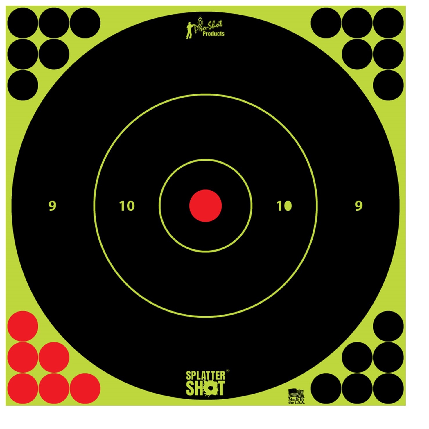 Pro-Shot 12" SplatterShot Green Bullseye Target - 5 Pack