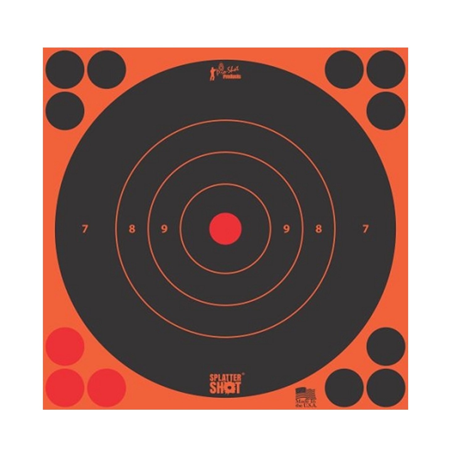 Pro-Shot SplatterShot 8" Orange Bullseye Target - 6 Pack