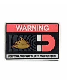 PVC Patch - Warning Magnet   2x3  (Glow In The Dark)