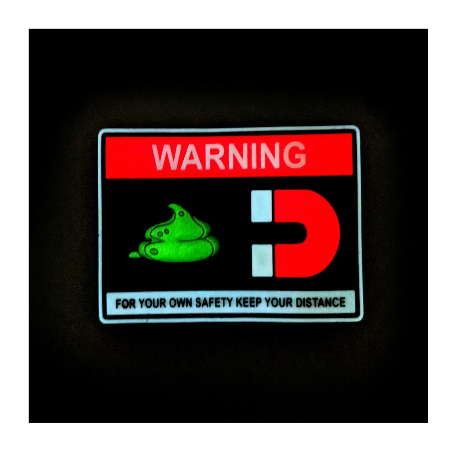 Tactical Innovations Canada PVC Patch - Warning Magnet   2x3  (Glow In The Dark)