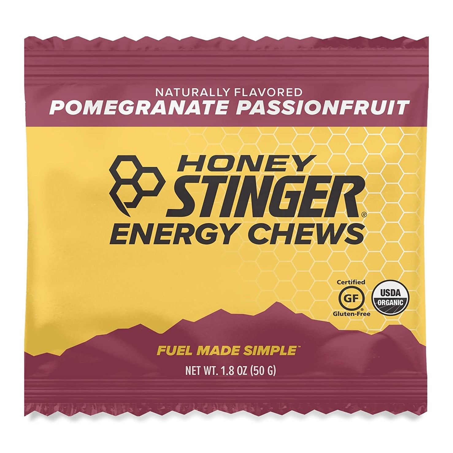 Honey Stinger Organic Energy Chews Pomegranate Passionfruit Cache