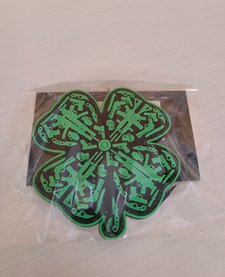 PVC Morale Patch -Lucky Clover 3.5" X 3.5" Glow In The Dark