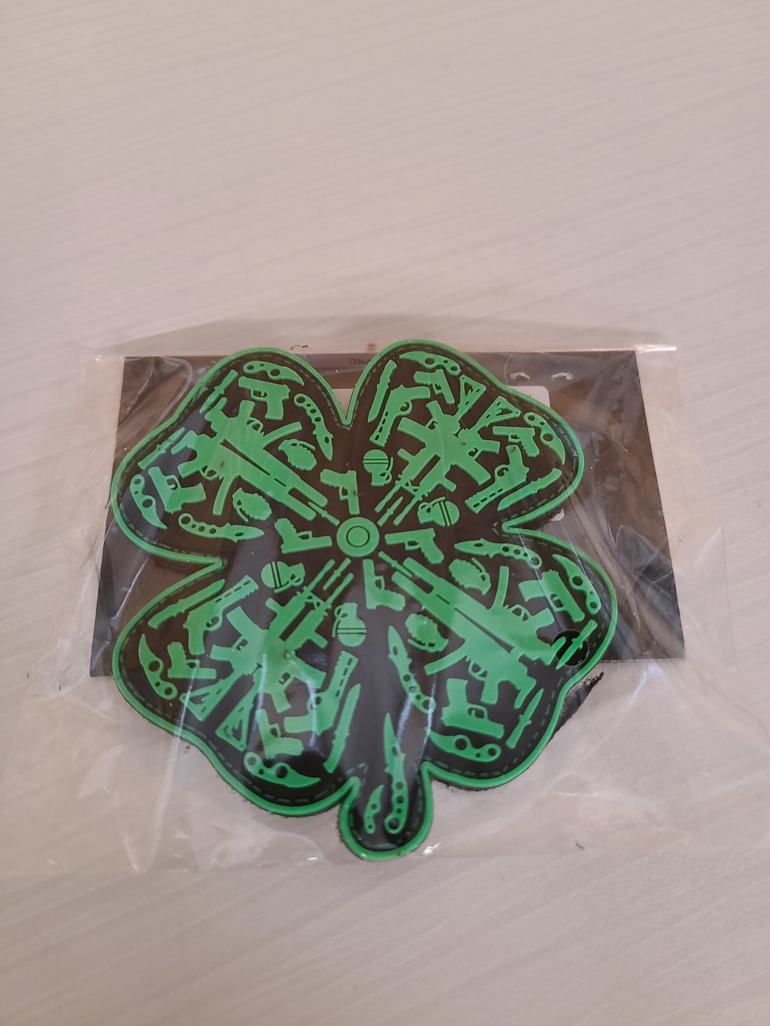 Tactical Innovations Canada PVC Morale Patch -Lucky Clover 3.5" X 3.5" Glow In The Dark