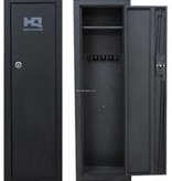 HQ Outfitters Ready To Assemble 8 Gun Cabinet, Key Lock, 55"x17"x12", Black