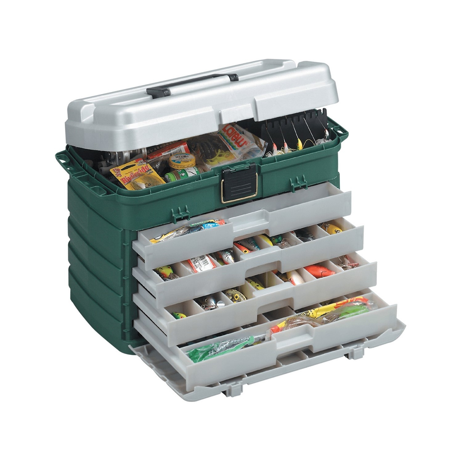 Plano Four Drawer Tackle Box- Green Metallic / Silver - Cache Tactical  Supply