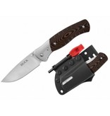 Buck 836 Selkirk Folder w/ Brown Micarta Handle, Whistle, Fire Starter