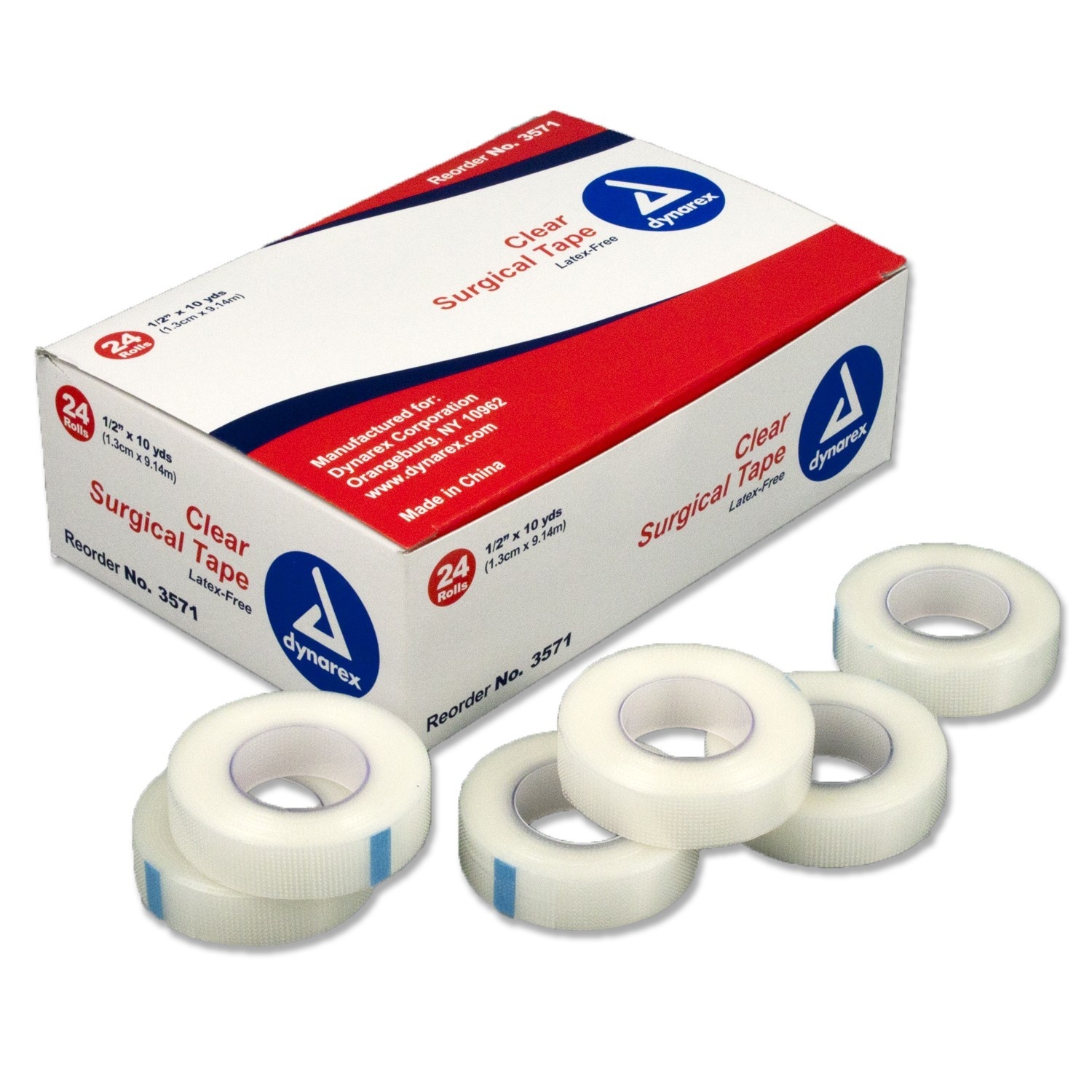 Dynarex Surgical Tape Clear 1/2” x10yards