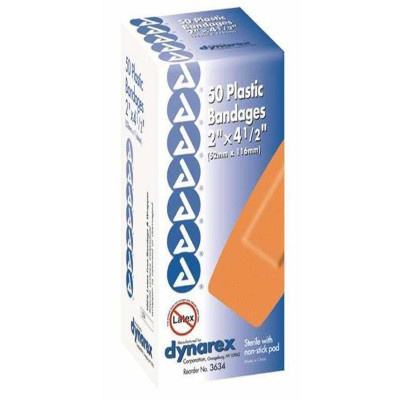 Dynarex Sheer Plastic Adhesive Bandage 2”x4-1/2”