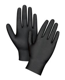 Nitrile, 8-mil, Powder-Free, Black, Heavy Weight Gloves