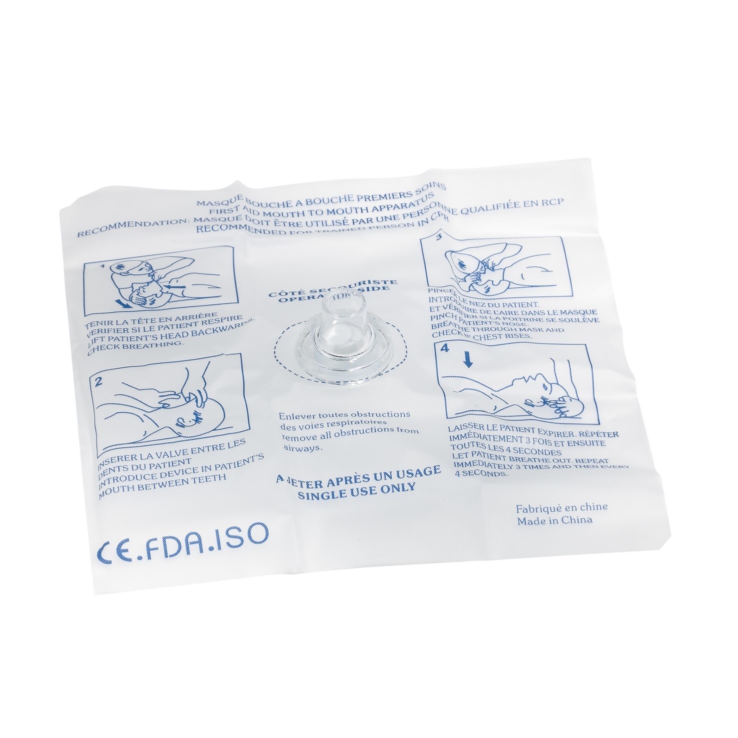 Dynamic Safety Disposable Rescue Breather, Single Use Face Shield, Class 2