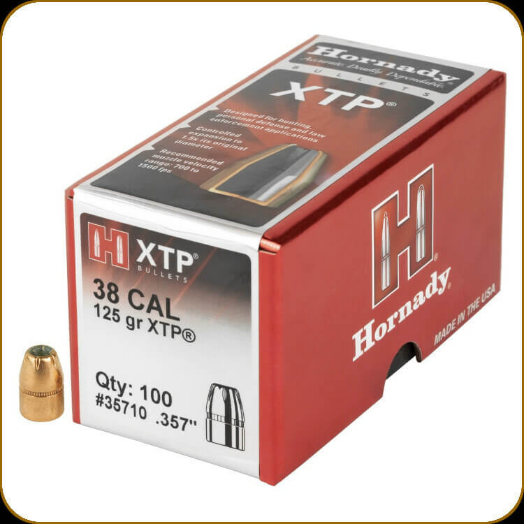 Hornady Traditional Pistol Bullets 38  .357 125Gr