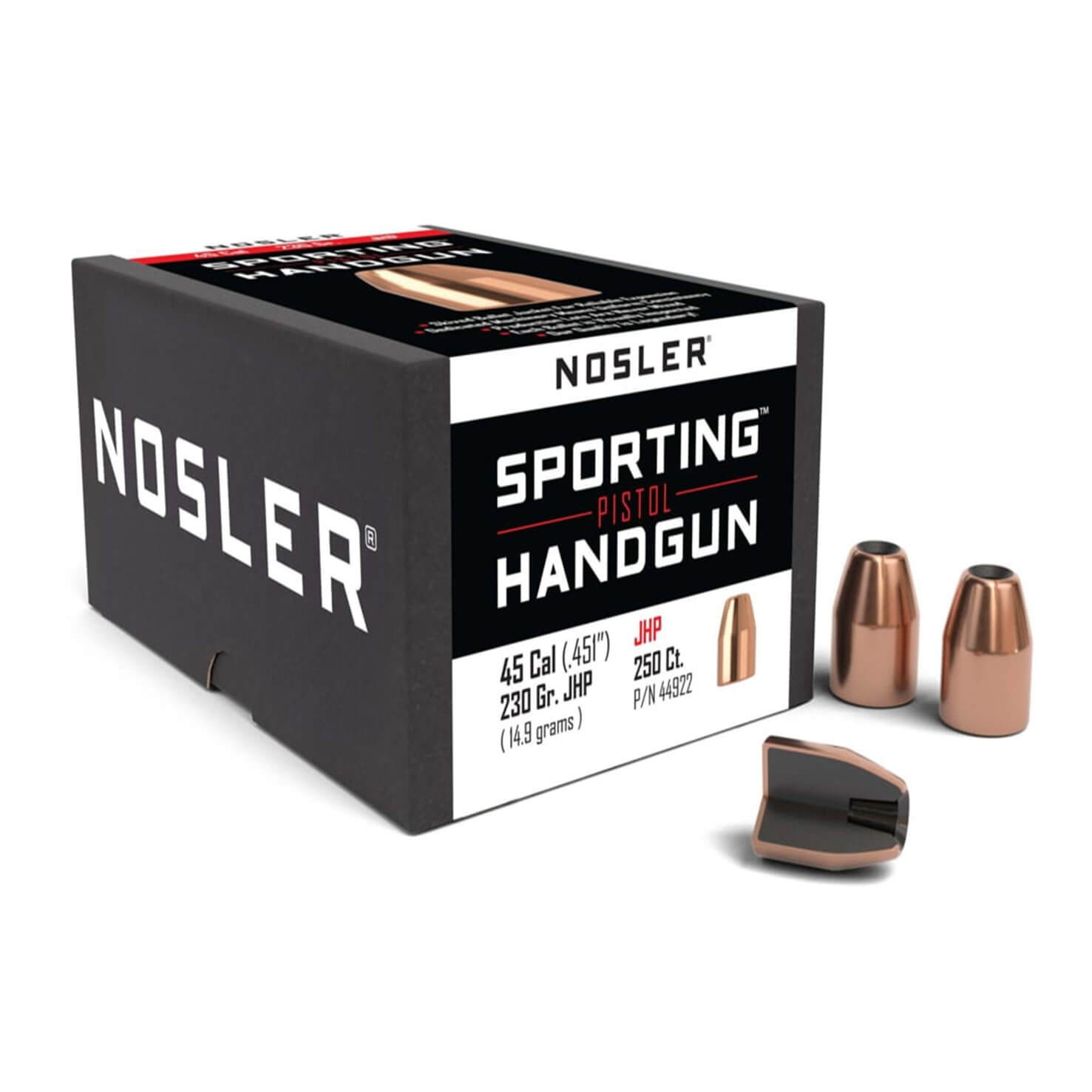 Nosler 44922 Handgun Bullets 45 Cal  230gr JHP