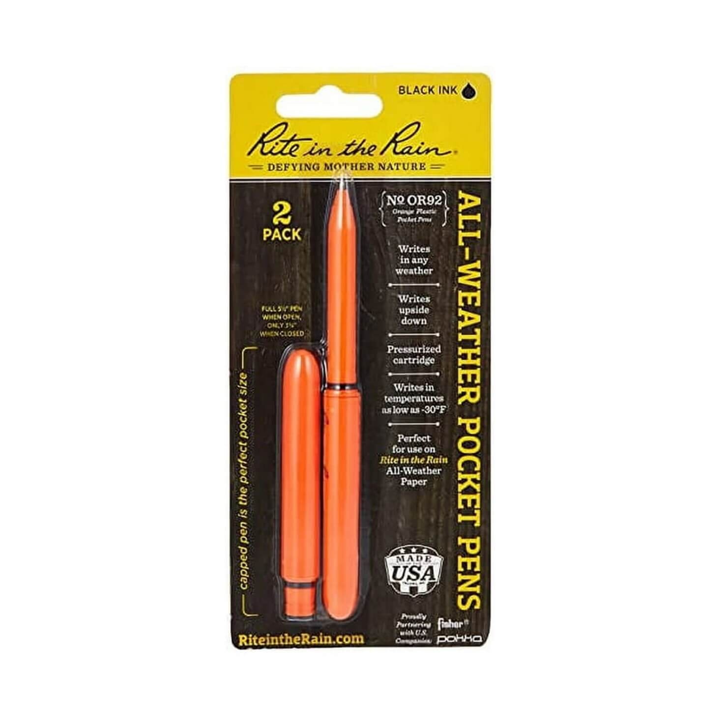 RiteRain Orange EDC Pen , 2 Pack