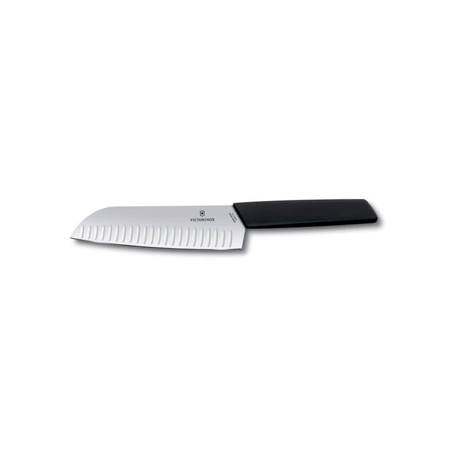 Victorinox Swiss Army Modern Santoku Knife, 7" , Black