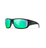 Wiley X Omega Wheeler Captivate Pol Green Mirror/ Matte Black Frame