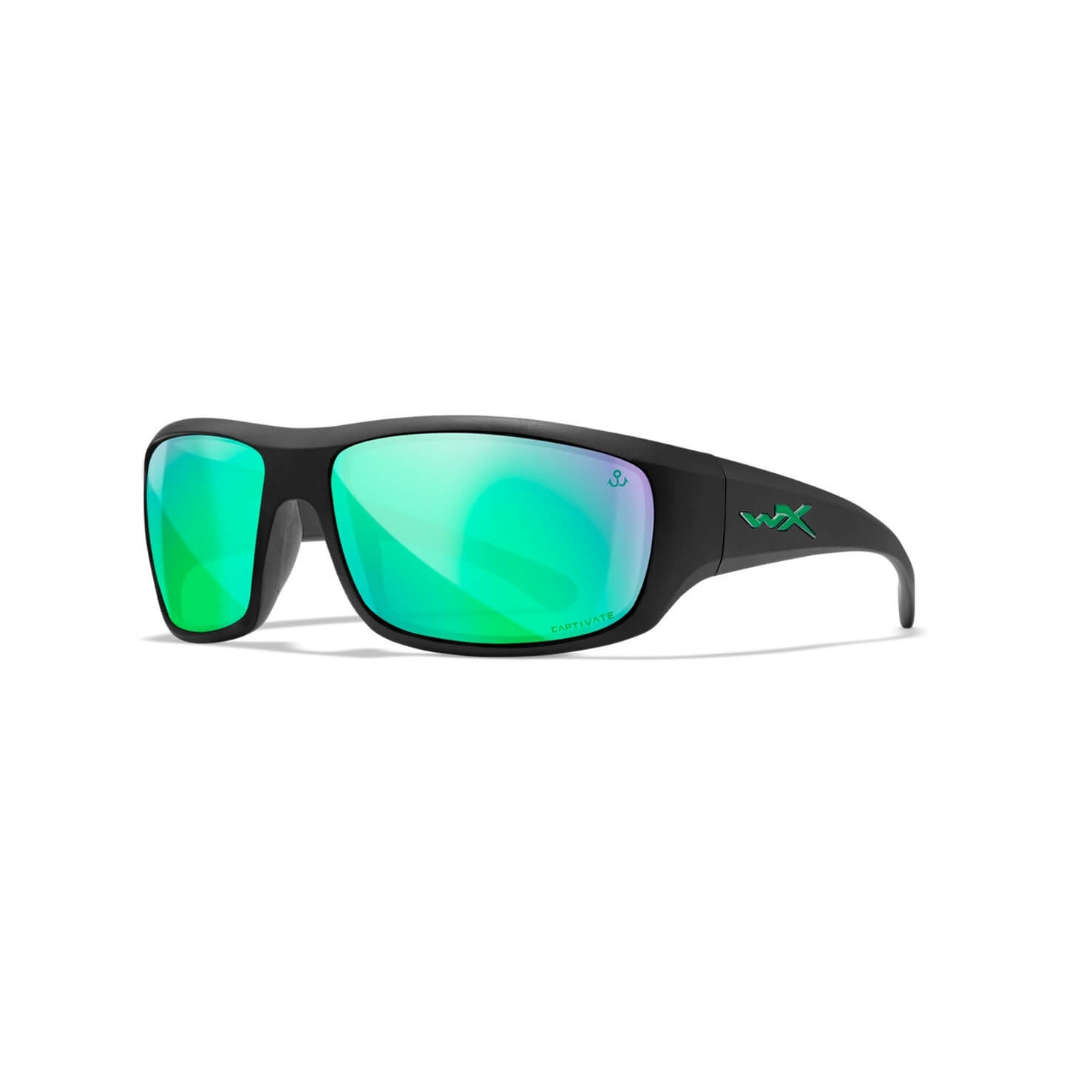 Wiley X Omega Wheeler Captivate Pol Green Mirror/ Matte Black Frame