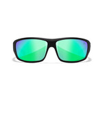 Wiley X Omega Wheeler Captivate Pol Green Mirror/ Matte Black Frame